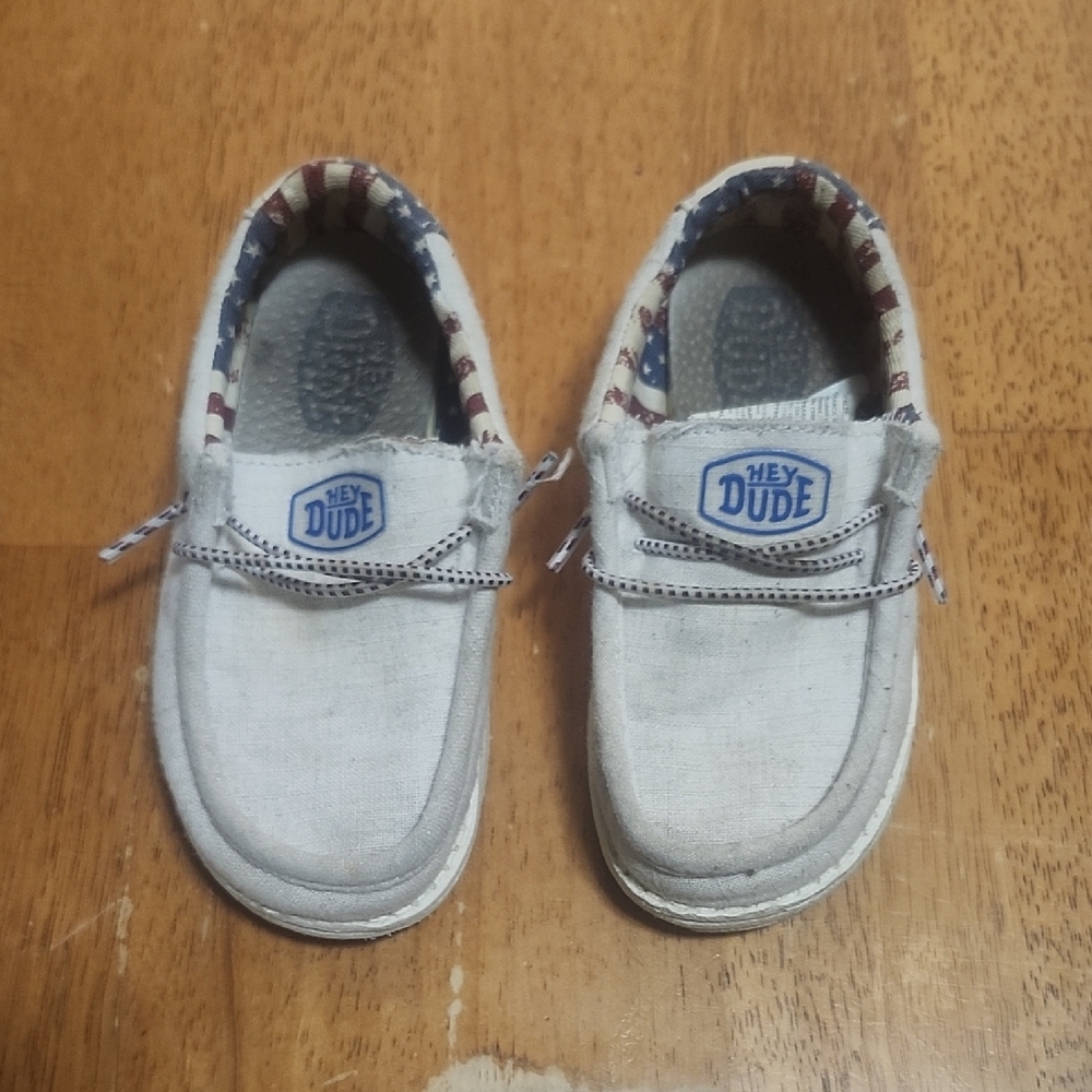 Hey Dude Kids Shoes in White and Blue